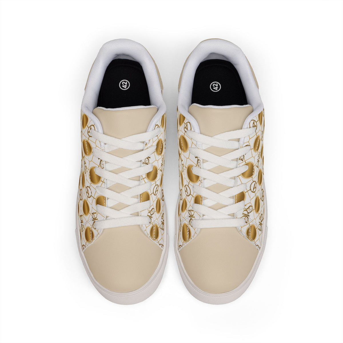 LUX Gold Geo Pattern — Women's Low-Top Sneakers