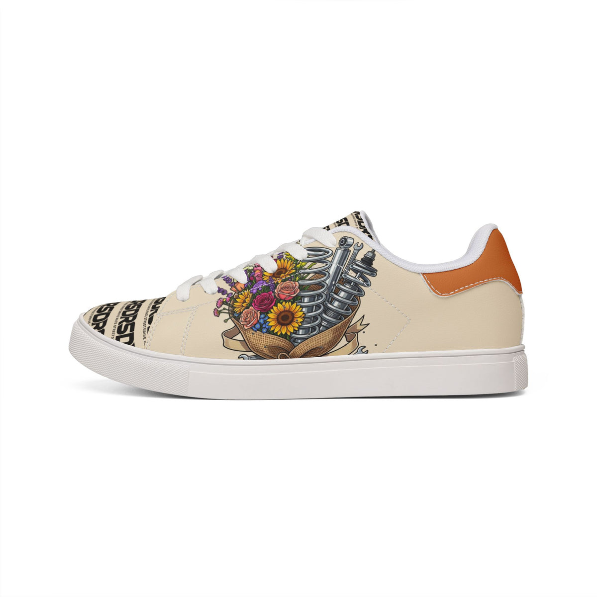 Vintage Coilovers & Floral Bouquet | Women's Low-Top Sneakers