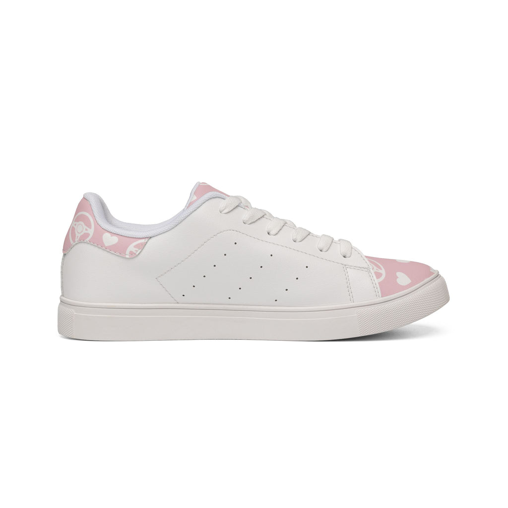 Pink Cherry Blossom Heart Low-Top Women's Sneakers