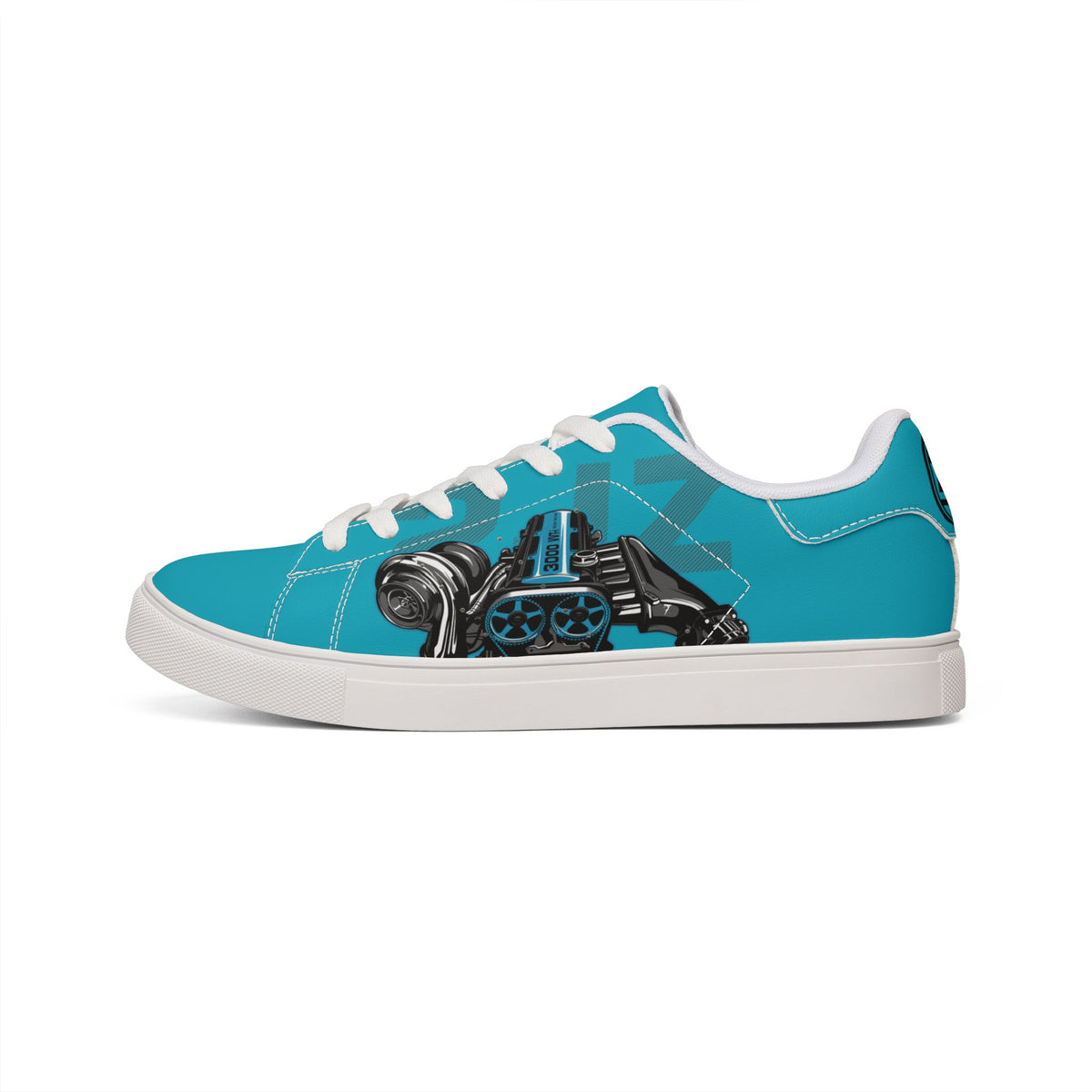 Cyan 2JZ GTE — Men's Low-Top Leather Sneakers