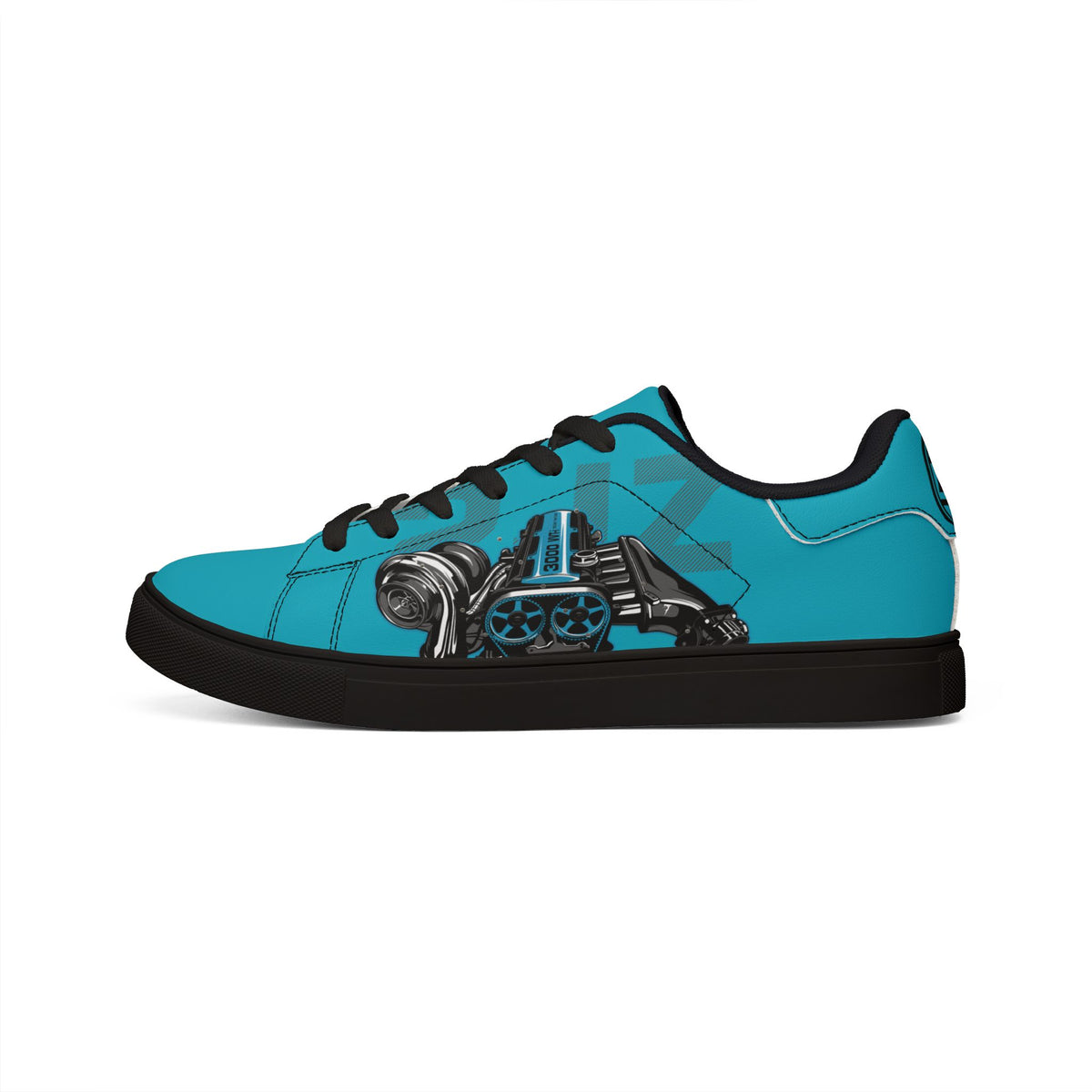 Cyan 2JZ GTE — Men's Low-Top Leather Sneakers