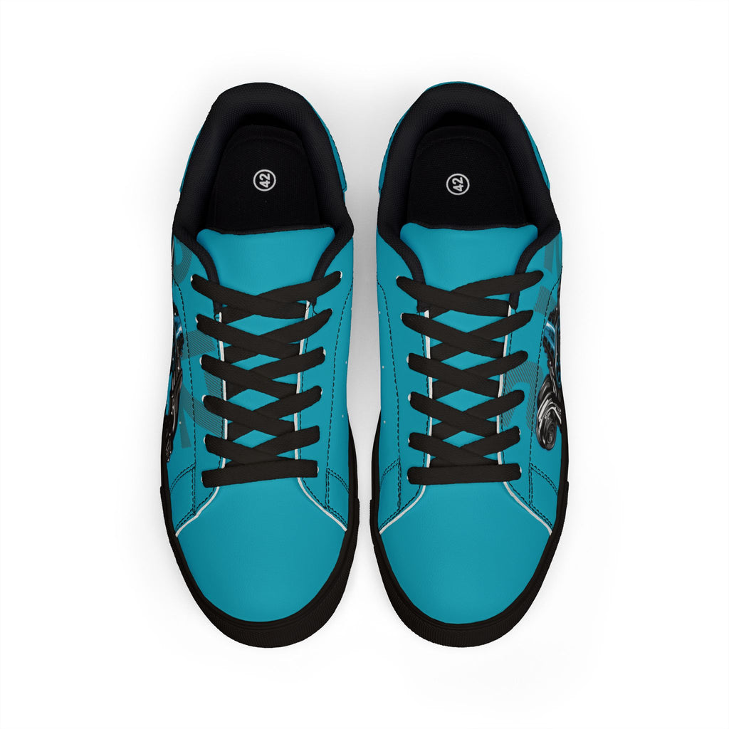 Cyan 2JZ GTE — Men's Low-Top Leather Sneakers