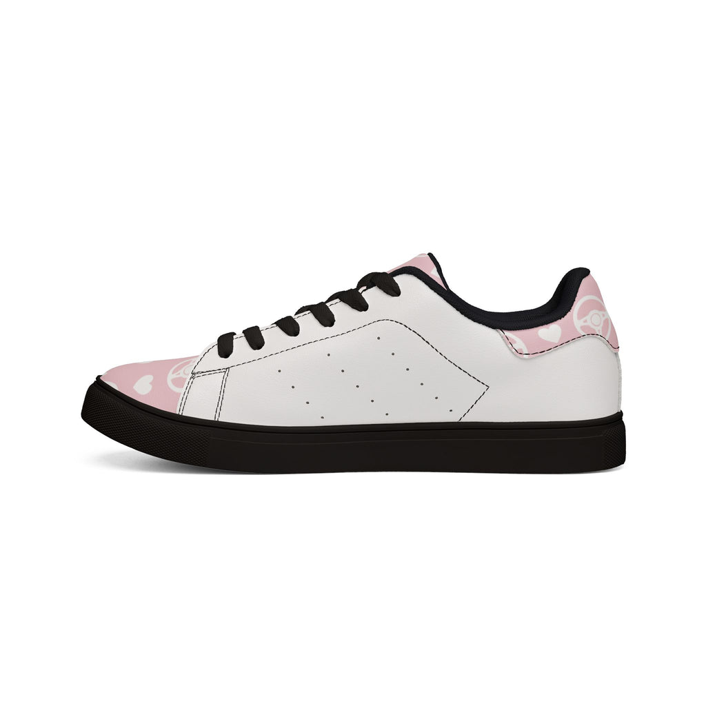 Pink Cherry Blossom Heart Low-Top Women's Sneakers