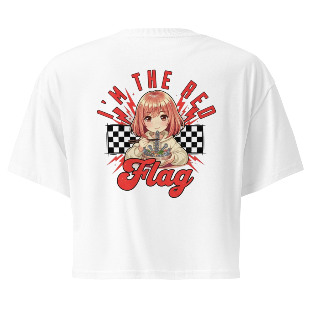 “I'm the Red Flag” Anime Graphic Crop Top
