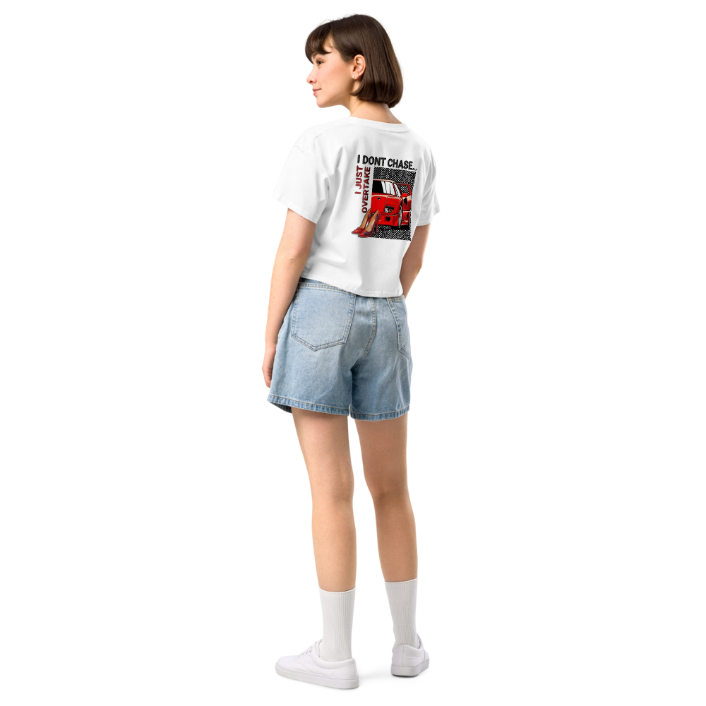 “I Don't Chase; I Just Overtake" Anime Graphic Crop Top