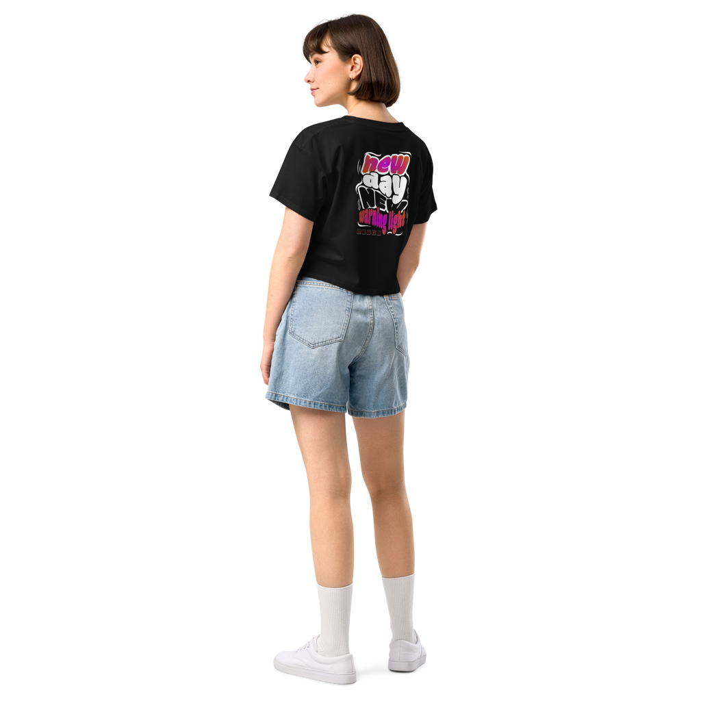 Another Day, New Warning Light Cropped Tee