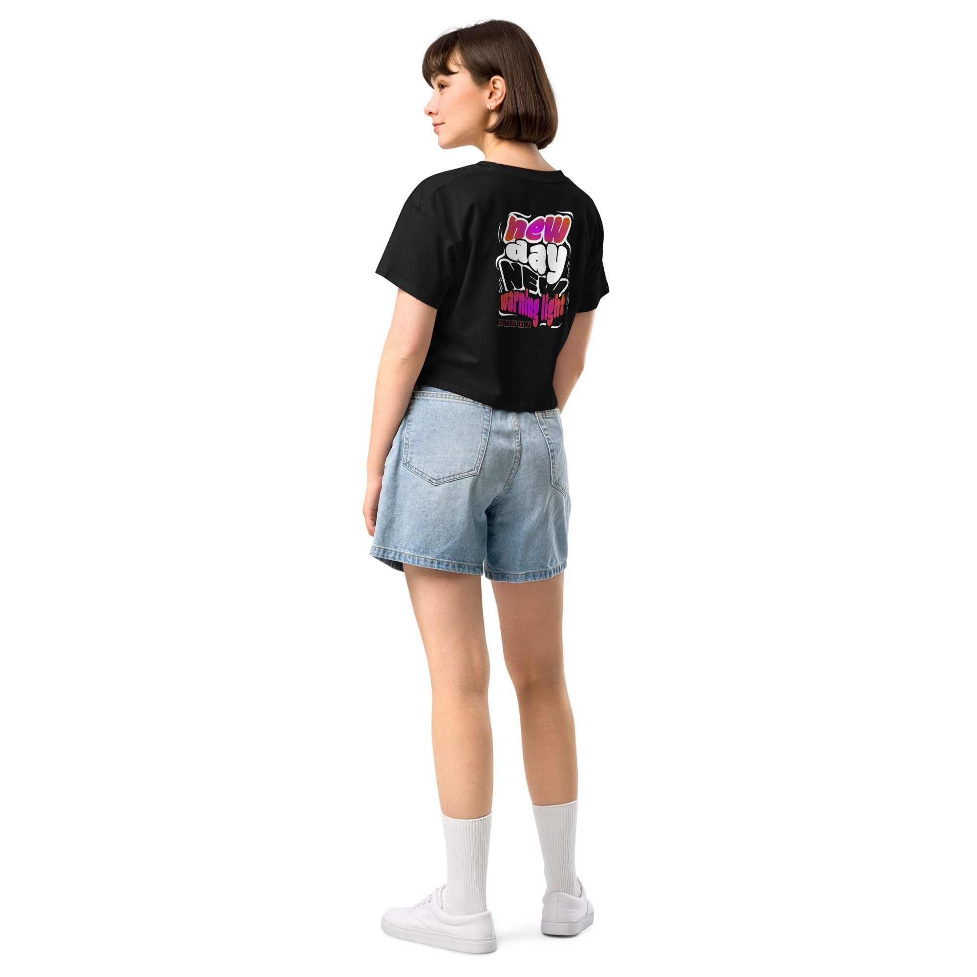 Another Day, New Warning Light Cropped Tee
