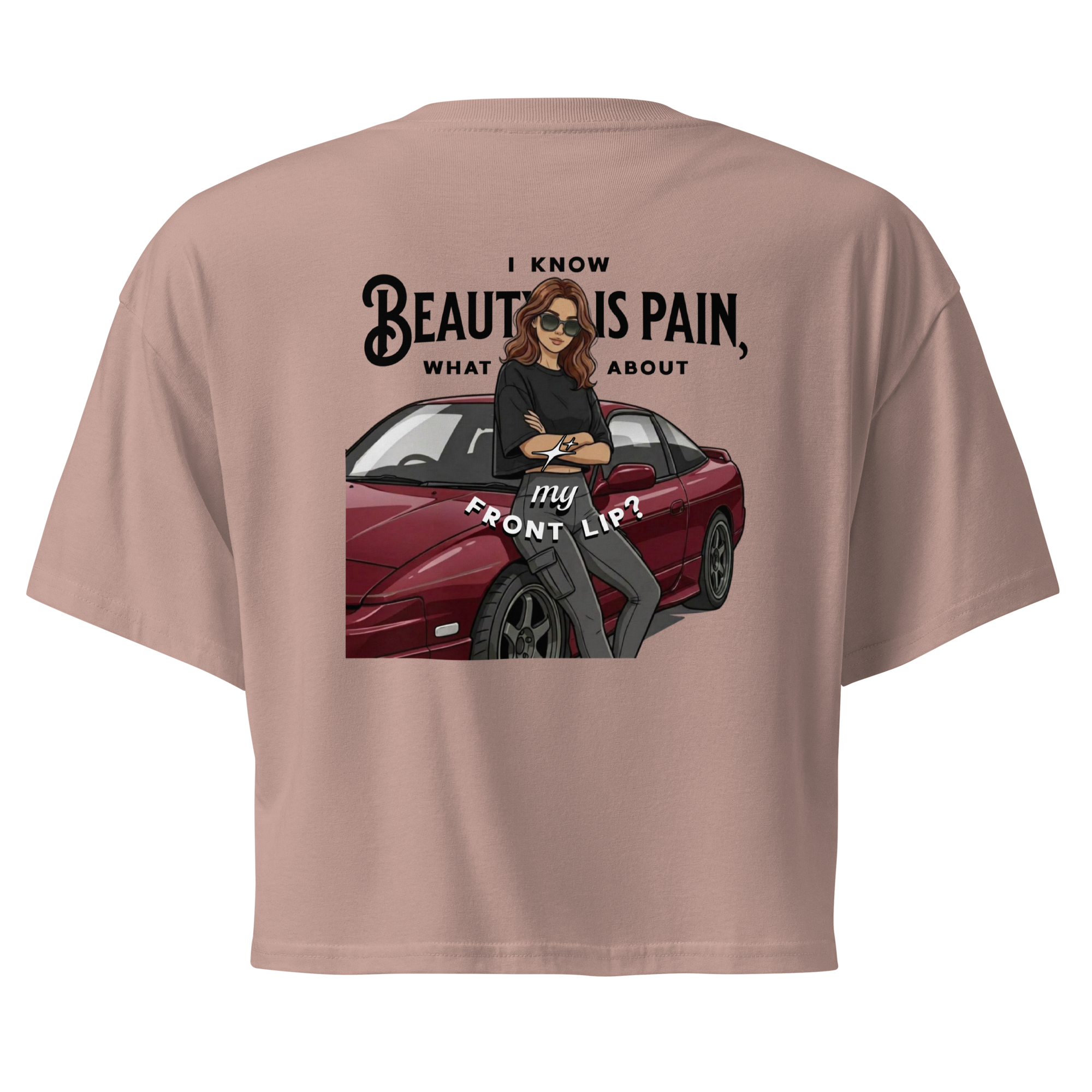 Beauty is Pain — White Crop Top