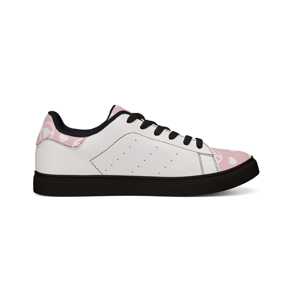 Pink Cherry Blossom Heart Low-Top Women's Sneakers