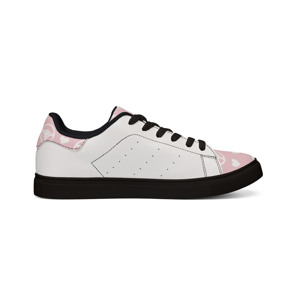 Pink Cherry Blossom Heart Low-Top Women's Sneakers