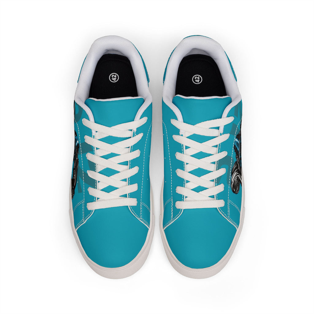 Cyan 2JZ GTE — Men's Low-Top Leather Sneakers