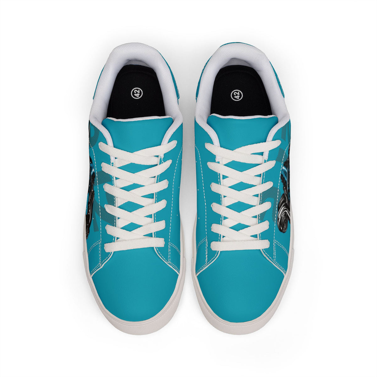 Cyan 2JZ GTE — Men's Low-Top Leather Sneakers