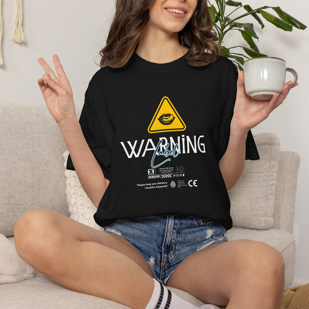 「警告ラベル」ボックス型警告Tシャツ