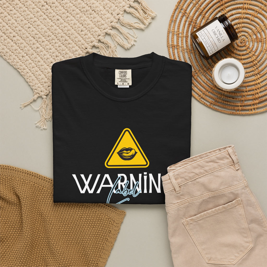 「警告ラベル」ボックス型警告Tシャツ