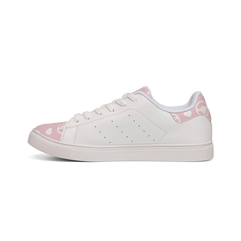Pink Cherry Blossom Heart Low-Top Women's Sneakers