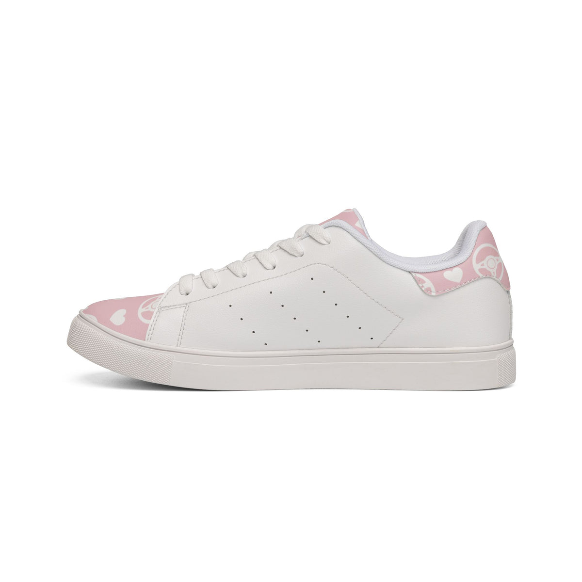 Pink Cherry Blossom Heart Low-Top Women's Sneakers