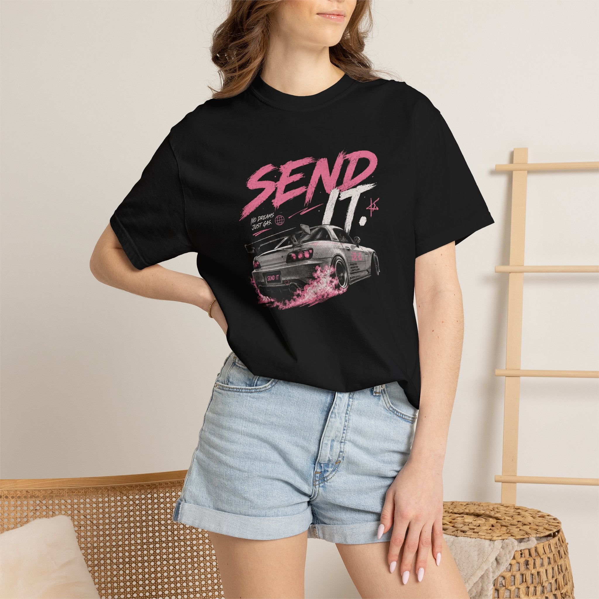 "Send It " Cute Pink Boxy Tee