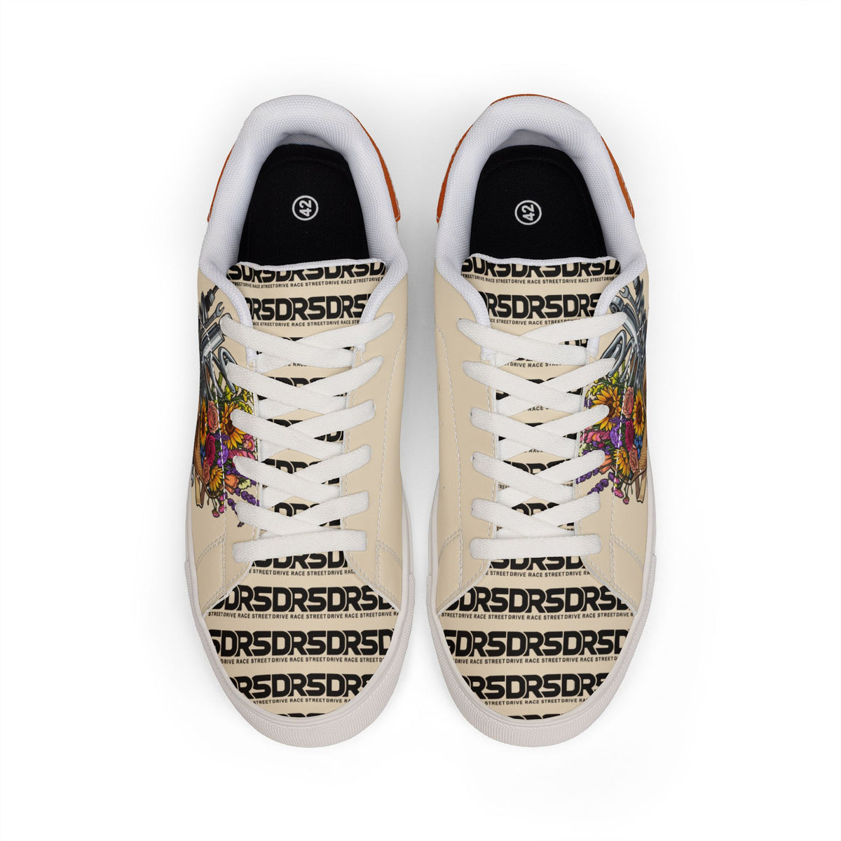 Vintage Coilovers & Floral Bouquet | Women's Low-Top Sneakers