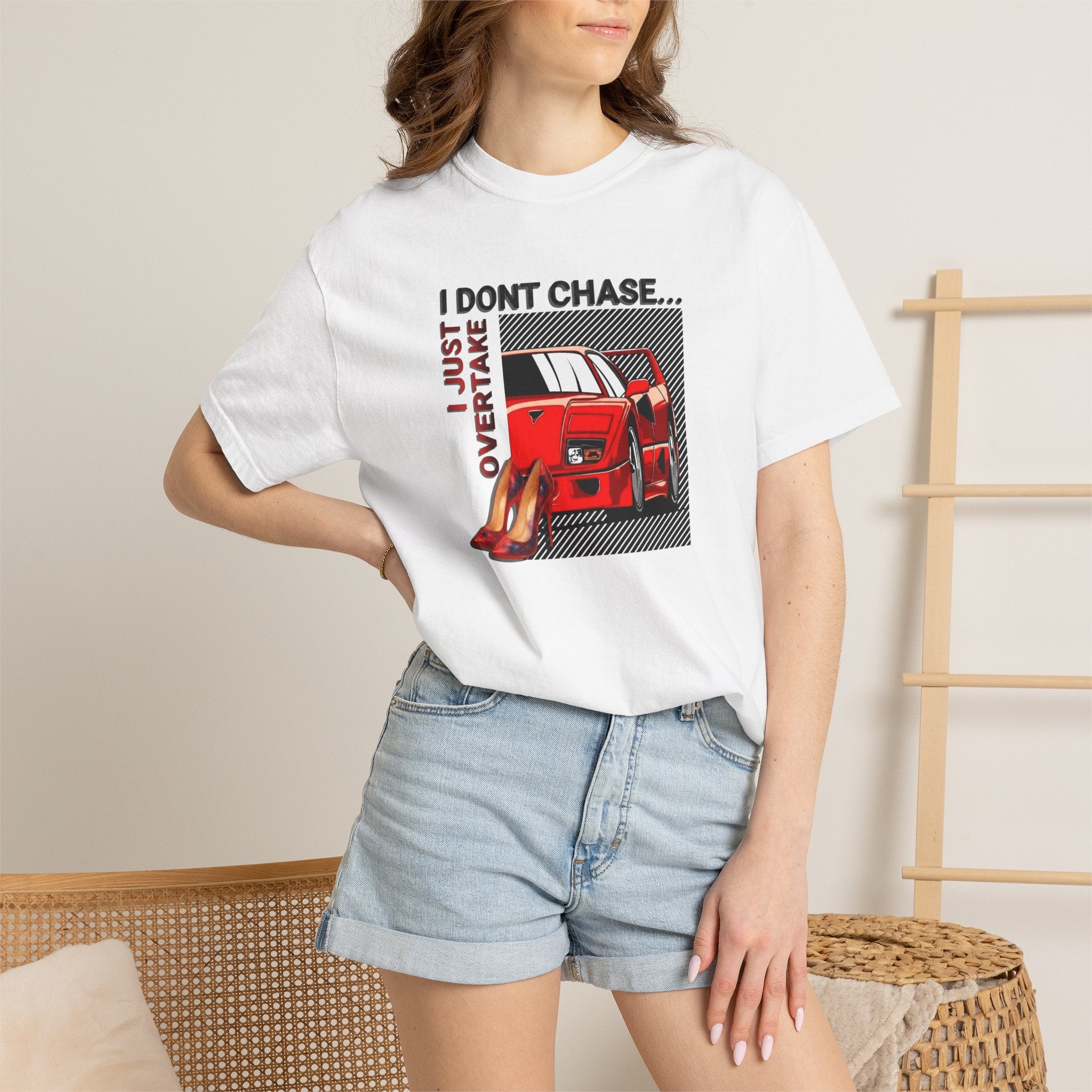"I Dont Chase, I Just Overtake" Car Girl Tee
