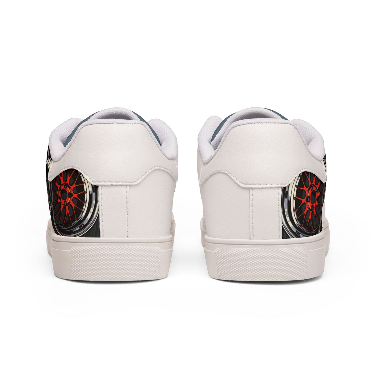 Double Wheel Graphic — Men's Leather Low-Top Sneakers