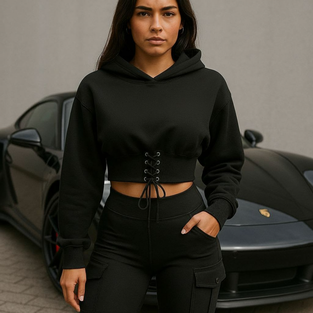 Full Throttle - Car Girl Crop Hoodie | Women's Streetwear