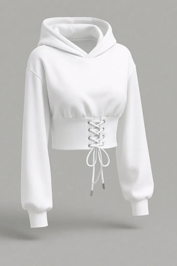 White Noise - JDM Crop Hoodie | Women's Car Culture Streetwear
