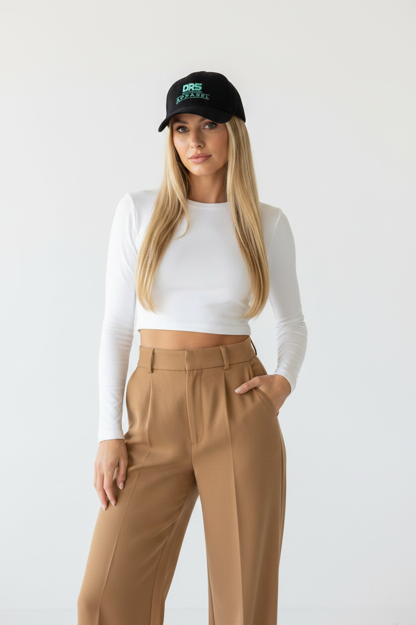 Gorra de cola de caballo alta para mujer — Cierre magnético (Negro)