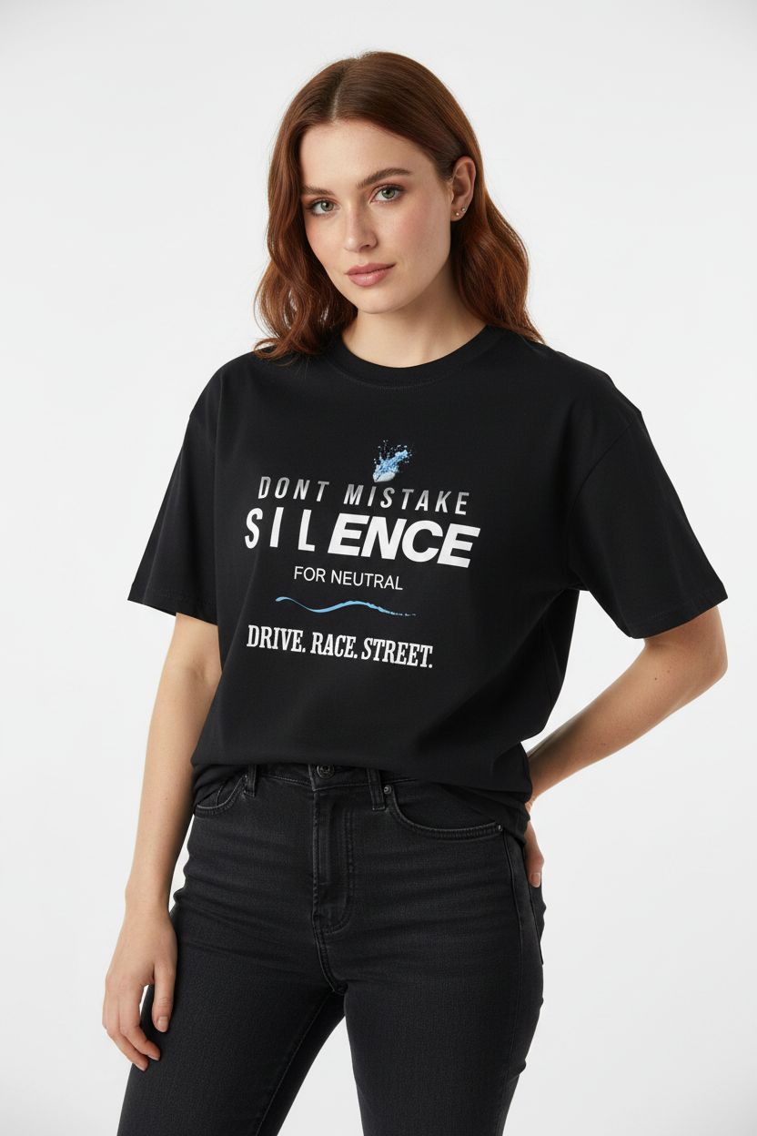 Camiseta de streetwear "Silencio por Neutral"