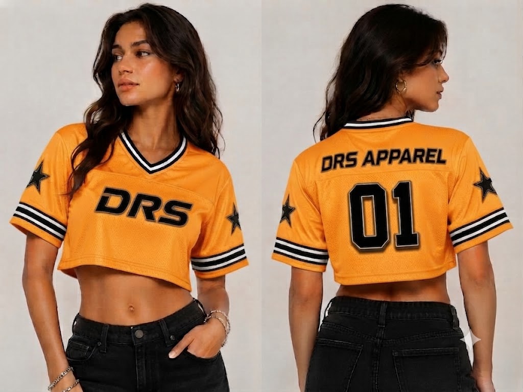 Cropped Streetwear Y2k Soccer Jersey (Orange)