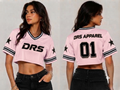 Cropped Streetwear Y2k Soccer Jersey (Pink)