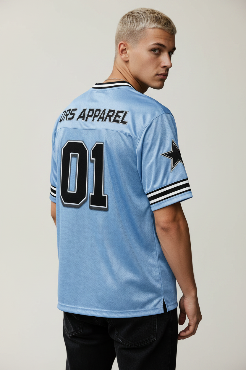 Camiseta de malla estilo urbano de talla grande para hombre (azul)