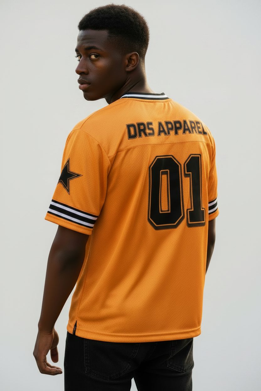 Camiseta de malla oversize urbana para hombre (naranja)