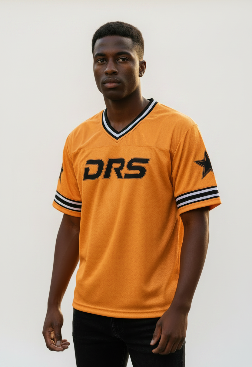 Camiseta de malla oversize urbana para hombre (naranja)