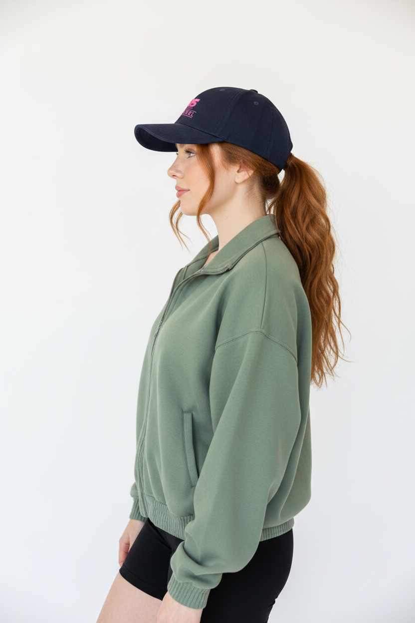 Gorra de coleta alta para mujer — Cierre magnético (azul marino)
